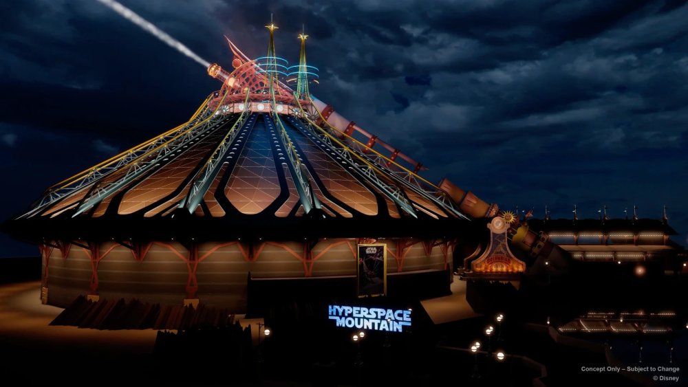 New light display for Star Wars Hyperspace Mountain exterior