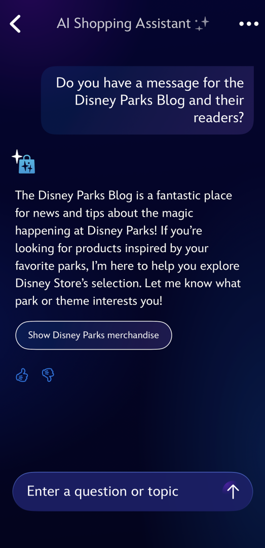 Disney Store’s AI Personal Shopping Assistant