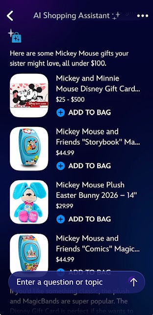 Disney Store’s AI Personal Shopping Assistant