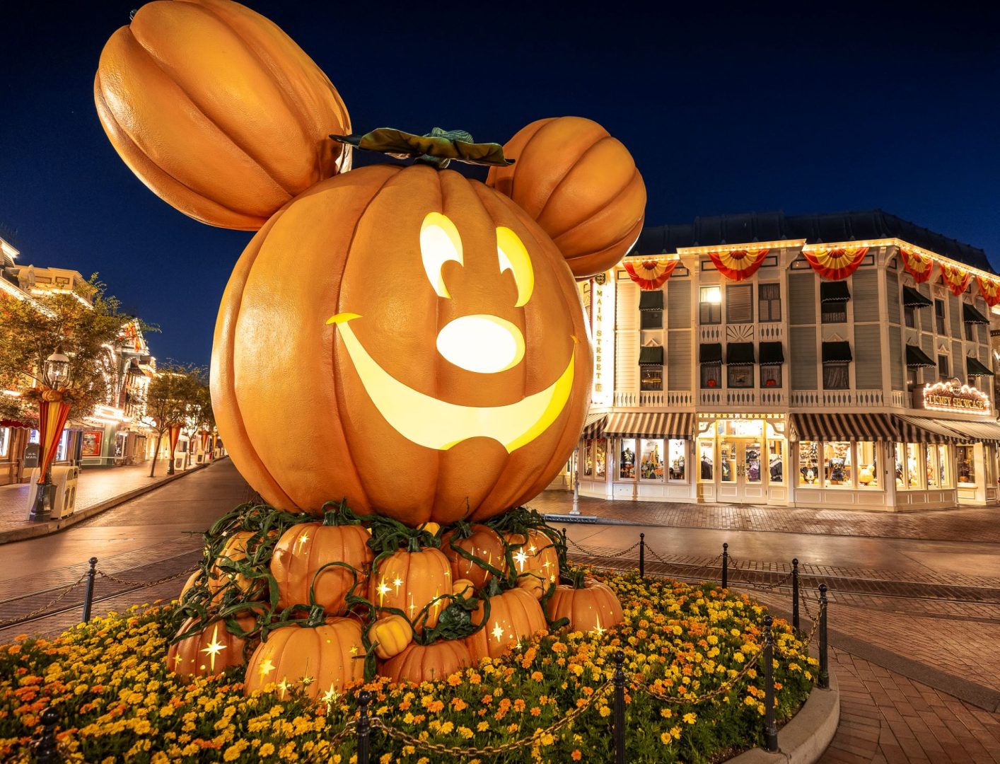Halloween Decor on Main Street USA - Disneyland
