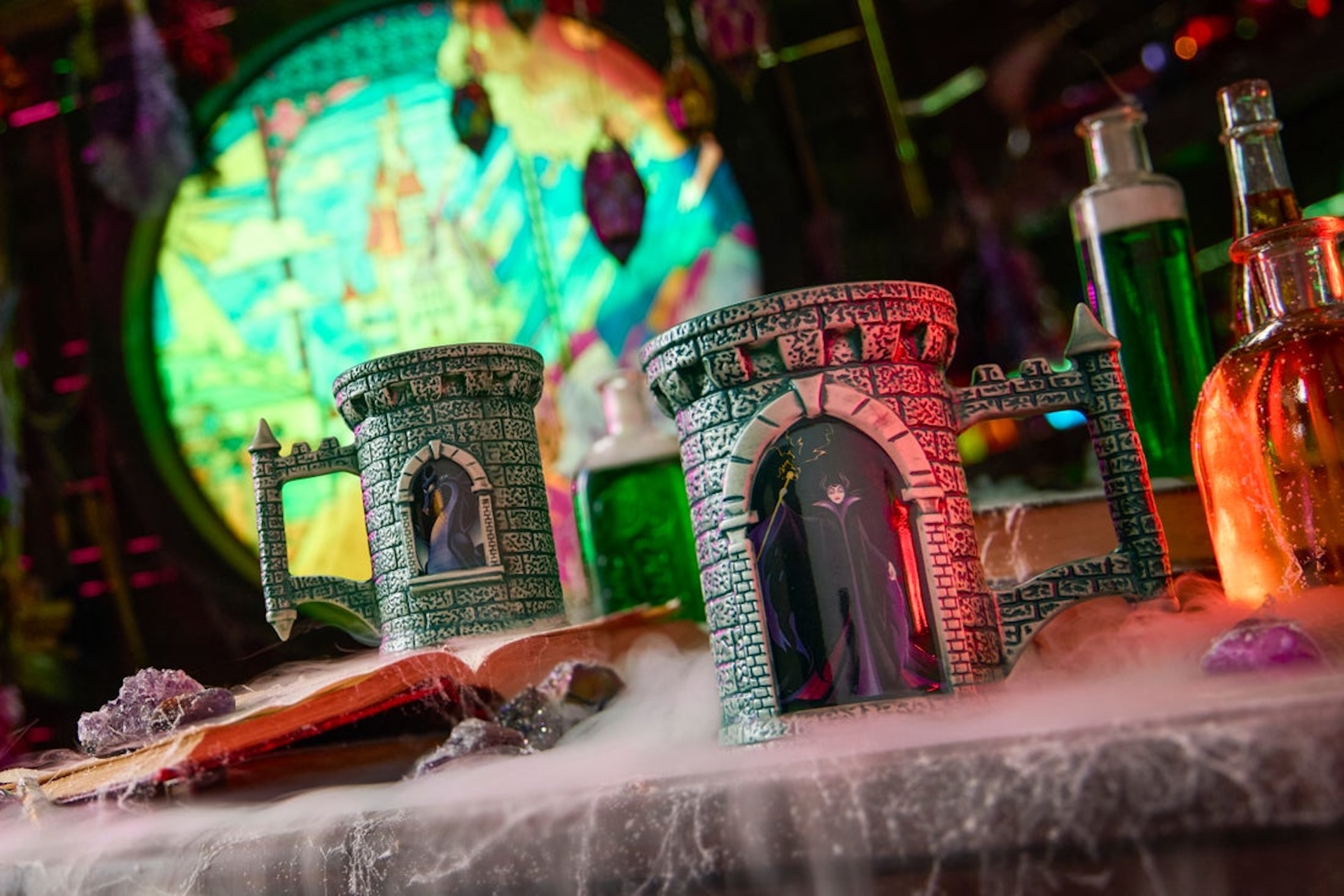 Disney Store | Maleficent Castle Tower and Dragon Sculpted Mugs – Sleeping Beauty